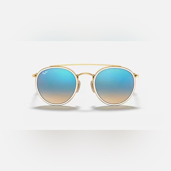 NWOT Ray-Ban Gold Frame Sunglasses with Blue Lenses main image 8